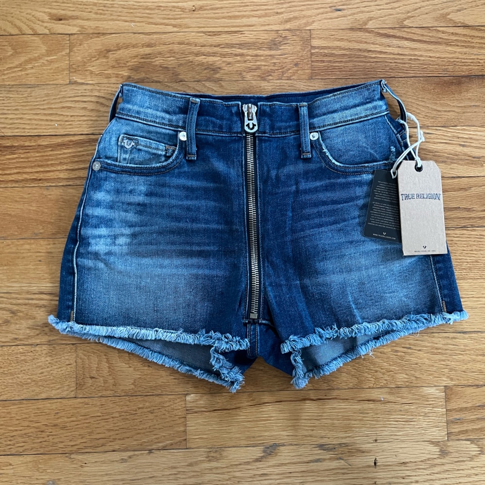 High Rise Ava Cut Off True Religion Jean Shorts